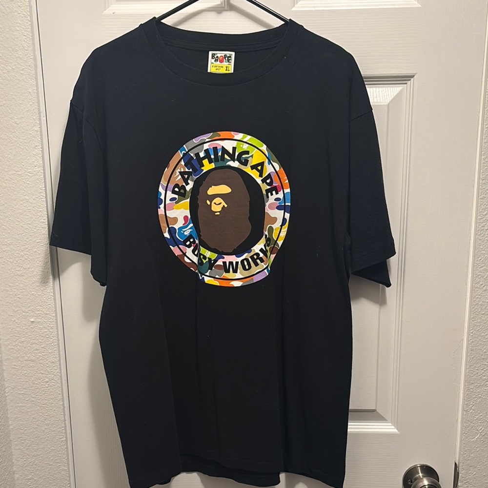 Bape Black Tee with Vibrant Logo